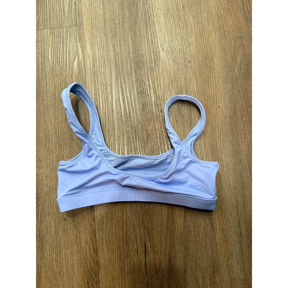 SKIMS Swim Scoop Neck Bikini Top Light Blue Periwinkle Womens Size S Small